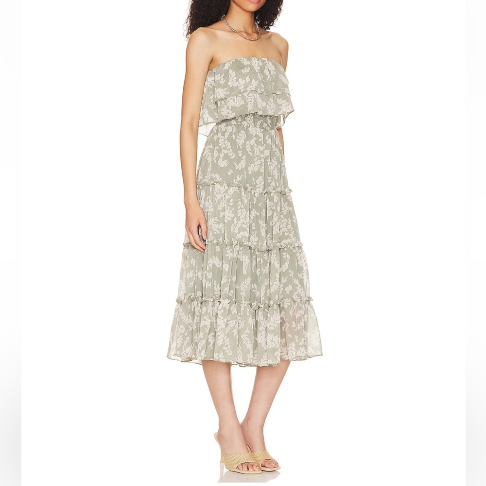 1. State strapless tiered midi dress